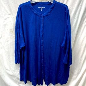 Woman within button down stretchy top ladies sz 3x 30/32